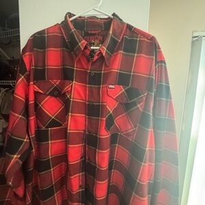 DIXXON Men's Red and Black Plaid Shirt